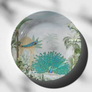 Peacock in the Garden, decorative wall plate