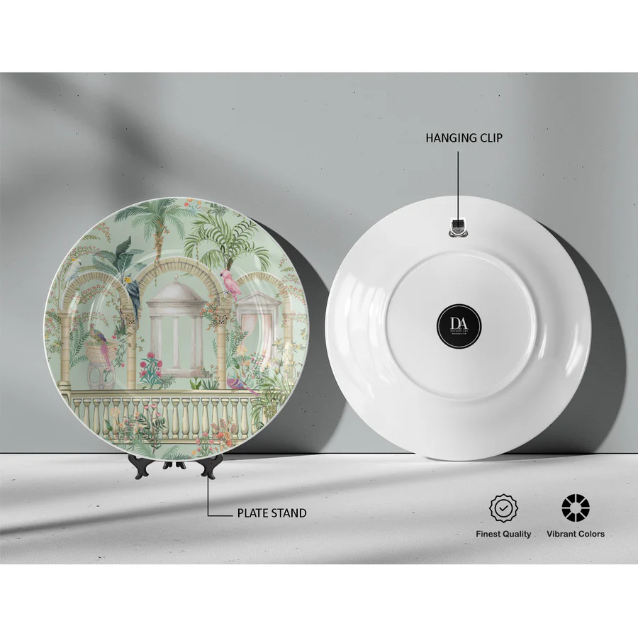 Traditional Greek Mughal Garden Mix, decorative wall plate - Image 3