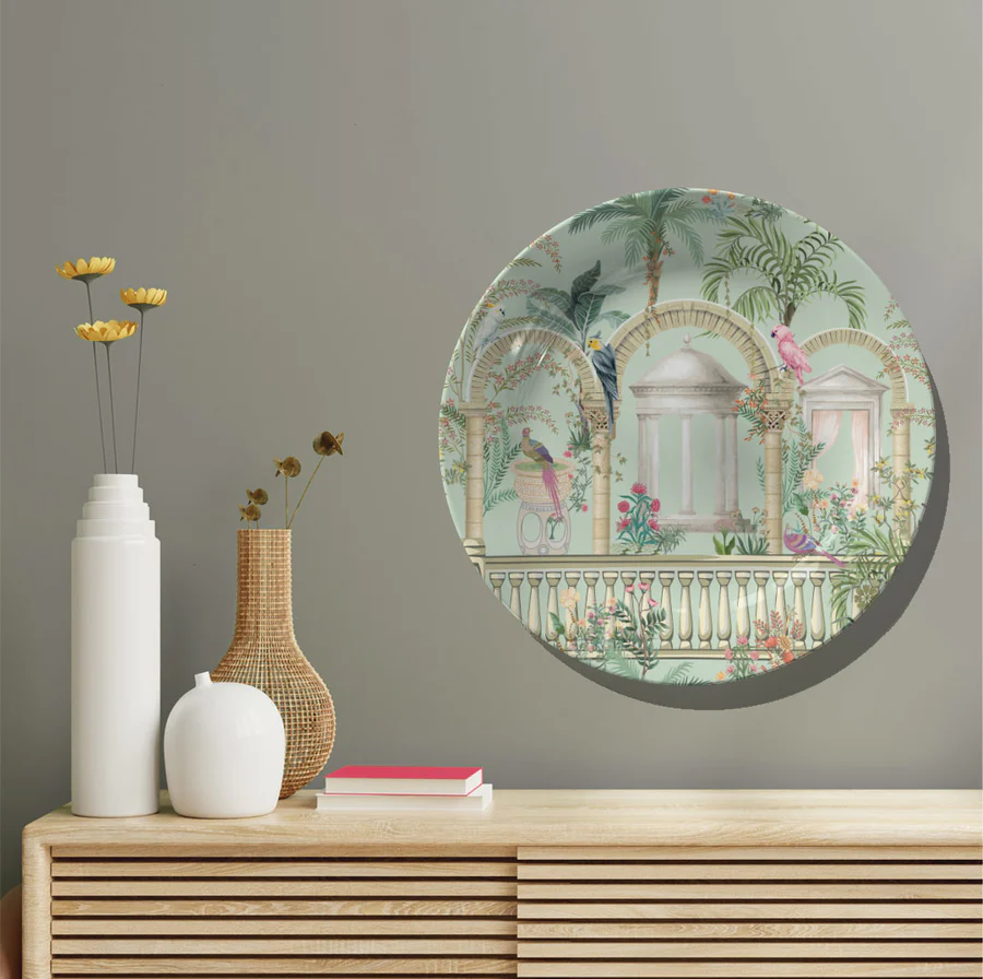 Traditional Greek Mughal Garden Mix, decorative wall plate - Image 2